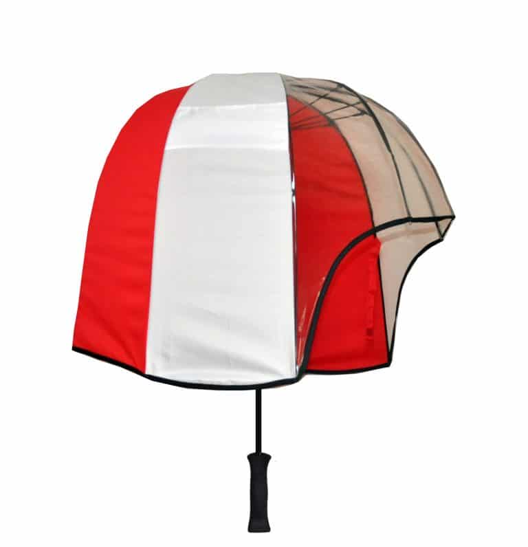 Rainshader Panoramic Windproof Golf umbrella red and white stripe